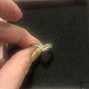 Pandora Silver Tiara Ring with Sparkling Crystals